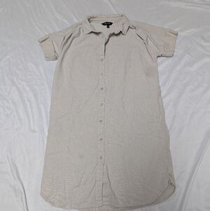 Maggie Linen Blend Button Front Short Sleeve Shirt Dress From Well Worn